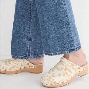 J. Crew - Calf hair convertible-strap leather clogs - NWOT - 8